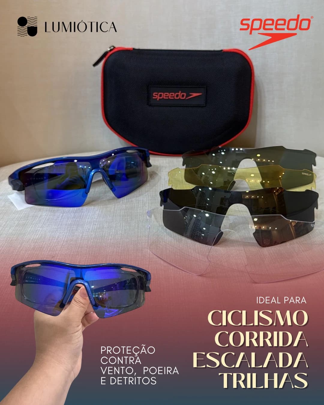 Óculos esportivo para colocar grau